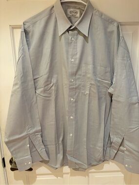 Eton Light Gray Men's Dress Shirt - Spread Collar